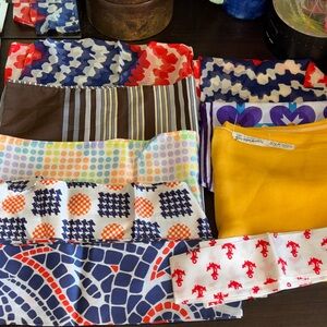 VINTAGE SET OF 9 women’s handkerchiefs, hair, scarf, anchor, belt, or n